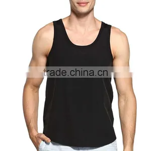 Black Plain Custom Mens Gym Singlet thumbnail-1