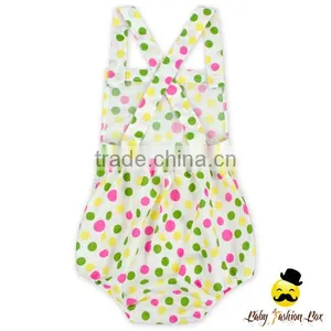 HYB178 Yihong Fancy Printed Pokla Dots Baby Soft Cotton Romper Outdoor Snowboard Snow Jumpsuit thumbnail-2