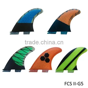 FCS II G5 Fins Orange Honeycomb Fiber Fin FCS 2 Fins in Surfing thumbnail-2