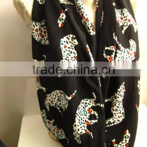 Puma Pattern Infinity Chiffon Scarf , Animal Print Scarf thumbnail-1