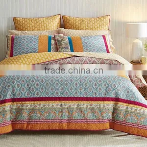 Elegant Pink, Yellow, Green and Blue Coloue Quilt Cover thumbnail-1
