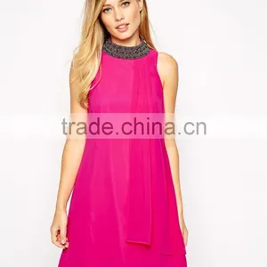 Coast Lilo Swing Dress With Embellished Neckline thumbnail-1