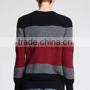 Men Fashioned Jacquard Strip Knitted Pullover Sweaters With Wholesale Price thumbnail-4