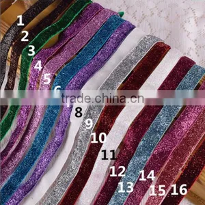 Hi-ana Ribbon 85 Metallic Velvet Ribbon/elastic Glitter Velvet Ribbon Wholesale thumbnail-1