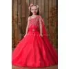 A-line One Shoulder Sleeveless Crystal Court Train Flower Girl Dresses Flower Girls thumbnail-1