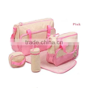 Pink 5pcs Multi-Function Baby Diaper Nappy Bag/Mummy Changing Set Handbag thumbnail-1