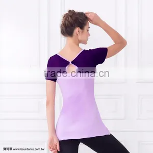 Latest Design Rhinestone Women Fitness Short Sleeves(2 COLORS) thumbnail-2