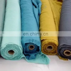 100% Pure Linen Stone Washed Fabrics in Many Colors for Clothes thumbnail-1