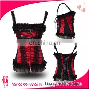 In Stock Item Wholesale Women Sex Tight Lacing Corset Neck Halter Corset thumbnail-1