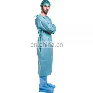 HQ Standard 45GSM Blue SMS Disposable Medical Surgical Gown Sterile thumbnail-1