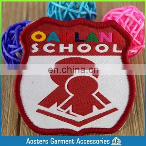 Red Broder Over Lock Woven Badge Including White,yellow,green,pink,black,blue Color for School Uniform thumbnail-1
