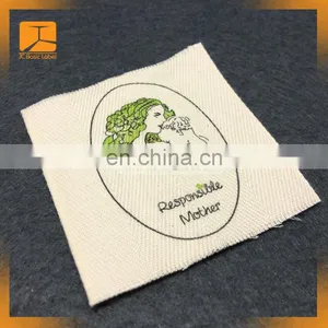 Antique Metal Brass Decorative Rivets Wholesale Natural Color Background Custom Brand Logo Cotton Printed Tags for Gorment thumbnail-3