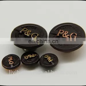 Hot Sale Painting Matte Black Zinc Alloy Button for Jeans, Embossing Logo With Metal Button thumbnail-2