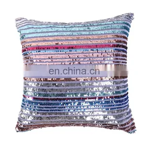 New Design Colorful Stripe Stripped Pattern Indoor Sequin Cushion/pillow/decorative Cushion Cover thumbnail-2