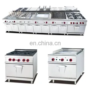 Stainless Steel Hotel Commercial Kitchen Equipment With Gas Combination Cooking Ranges thumbnail-3