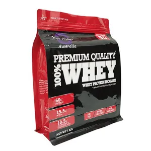 Custom Food Grade Aluminum Foil Stand Up Pouch 500g 1kg 4.54kg 10kg 10lbs Whey Protein Powder Packaging Bag With Zipper thumbnail-1