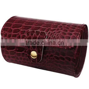 Crocodile Pattern and Saffiano Leather Wrist Watch Storage Roll Box Watch Case thumbnail-2