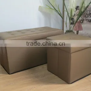 Colorful Leather Storage Ottoman Folding Stool thumbnail-3