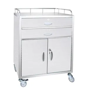 NE-305 Hospital Medical Emergency Trolley Medicine Cart Drug Dispensing Vehicle Stainless Steel Medical Trolley Cart thumbnail-1