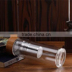 High Borosilicate Glass Water Bottle With Bamboo Lid thumbnail-1