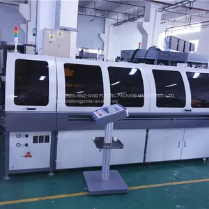 Automatic 4 Color Servo Linear Round Oval Square LED Plastic Glass Bottle Ceramic Silk Screen Printing Machine on Wine Voda Spirit Containers thumbnail-1