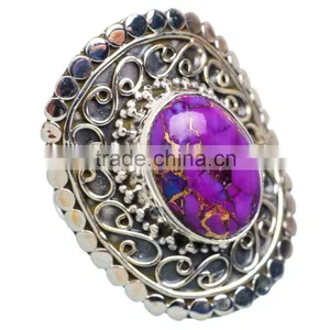 COPPER TURQUOISE RING ,925 Sterling Silver Jewelry Wholesale,WHOLESALE SILVER JEWELRY,SILVER EXPORTER,SILVER JEWELRY FROM INDIA thumbnail-1