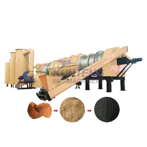 Candlenut Shell Rotary Carbonization Furnace Continuous Sawdust Carbonization Equipment EPC thumbnail-1