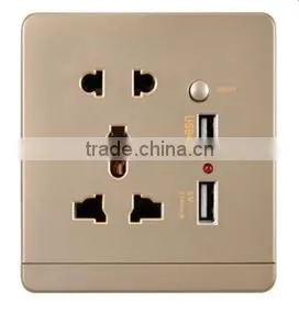 Upgrade Material 2.1A Output Universal Socket Outlet/2 USB Socket/Mobile Phone USB Charger thumbnail-2