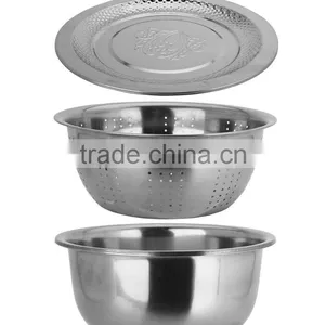 Hot Selling Stainless Steel Mixing Bowl Set / Salad Bowl Set / Metal Fruit Bowl thumbnail-2