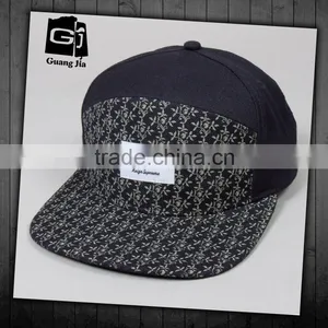 Custom 5 Panel Hat and Camo Flat Peak and Leather Strap Fabric for Summer Hat thumbnail-1