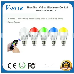 Led Dimmable Bluetooth E27 6W RGBW Bulb + Wireless Remote + Smart Wifi Bridge IOS /Android APP thumbnail-1