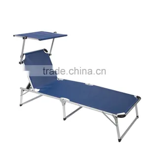 Folding Portable Beach Chair Sun Shade Outdoor Sunshade Beach Chair With Sun Canopy thumbnail-3