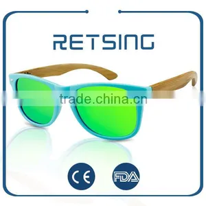 2015 Plastic Frame With Bamboo Pins Sunglasses Customized With Logo for Free With Polarized Lenses thumbnail-6
