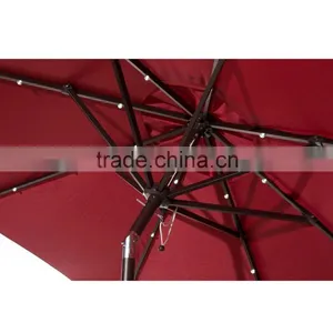 Multifunction Patio 9 ft Round Aluminum Solar Powered 24 Garden Outdoor Light Led Umbrella thumbnail-3