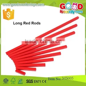 Wooden Montessori Sensorial Toy Long Red Rods thumbnail-1