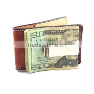 Promotion Handmade Fashion Custom Men's Leather Wallet With Money Clip thumbnail-2