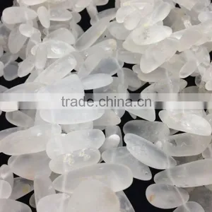 Wholesale Natural Matte,dull Polished,frosted Crystal Quartz Gemstone Strand for Jewellery Decorate thumbnail-3