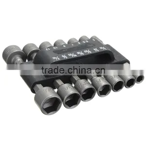 14pcs/set Power Nut Driver Drill Bit SAE Metric Socket Bits Wrench Screw 1/4 Inch Hex Shank Quick-Change Screwdrivers Nutdriver thumbnail-4
