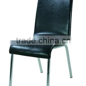 Black PVC Leather Dining Chair thumbnail-1
