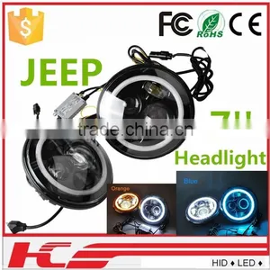 LED Headlights With Angle Eyes For Jeep Wrangler thumbnail-6