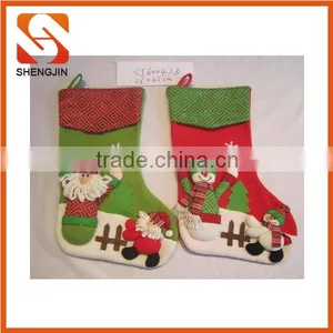 SJ-6720 Promotional Fleece Cute Sant Socks Gift Christmas Stocking thumbnail-5