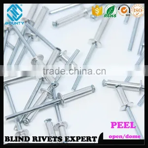 HIGH QUALITY OPEN END FACTORY BUTTON HEAD AL/ST PEEL RIVETS thumbnail-2
