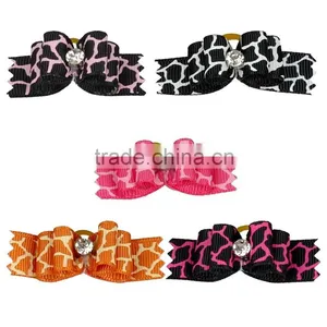 Zebra Pattern Bows for Dogs Hair Dog Grooming Bows thumbnail-1