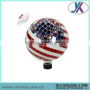 2016 Newest 10 Inches Mosaic Murano Glass Gazing Solar Garden Ball thumbnail-2
