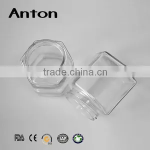 350ml Tableware Manufacturer Large Hexagonal Glass Storage Jars thumbnail-6