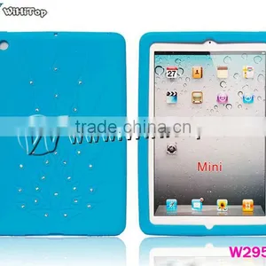 for Ipad Mini Bling Hard Case,Luxury Bling Peacock Feathers Silicone Case thumbnail-1