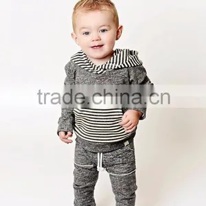 (CP609#grey) Children Casual Cotton Pants With Striped in the Waist and Foot for Baby Pants thumbnail-2