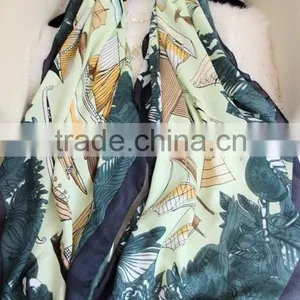 Beautiful New Design Polyester Printed Lady Fashion Scarf Silk thumbnail-1