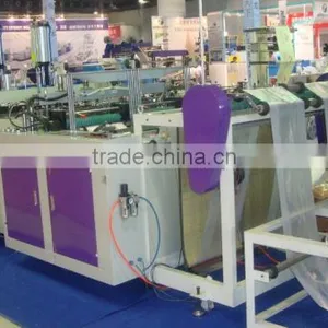 HIGH SPEED DOUBLE LINE HOT CUTTING T-SHIRT BAG MAKING MACHINE thumbnail-2