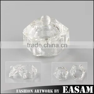 Glass Dappen Dish Acrylic Liquid Nail Gel Glass Container Cap thumbnail-1